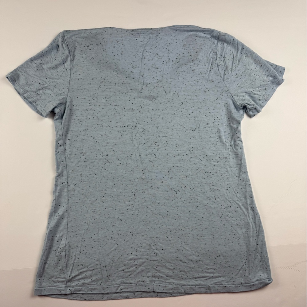 Nine West Speckled Light Blue V-Neck Tee - Picture 6 of 7